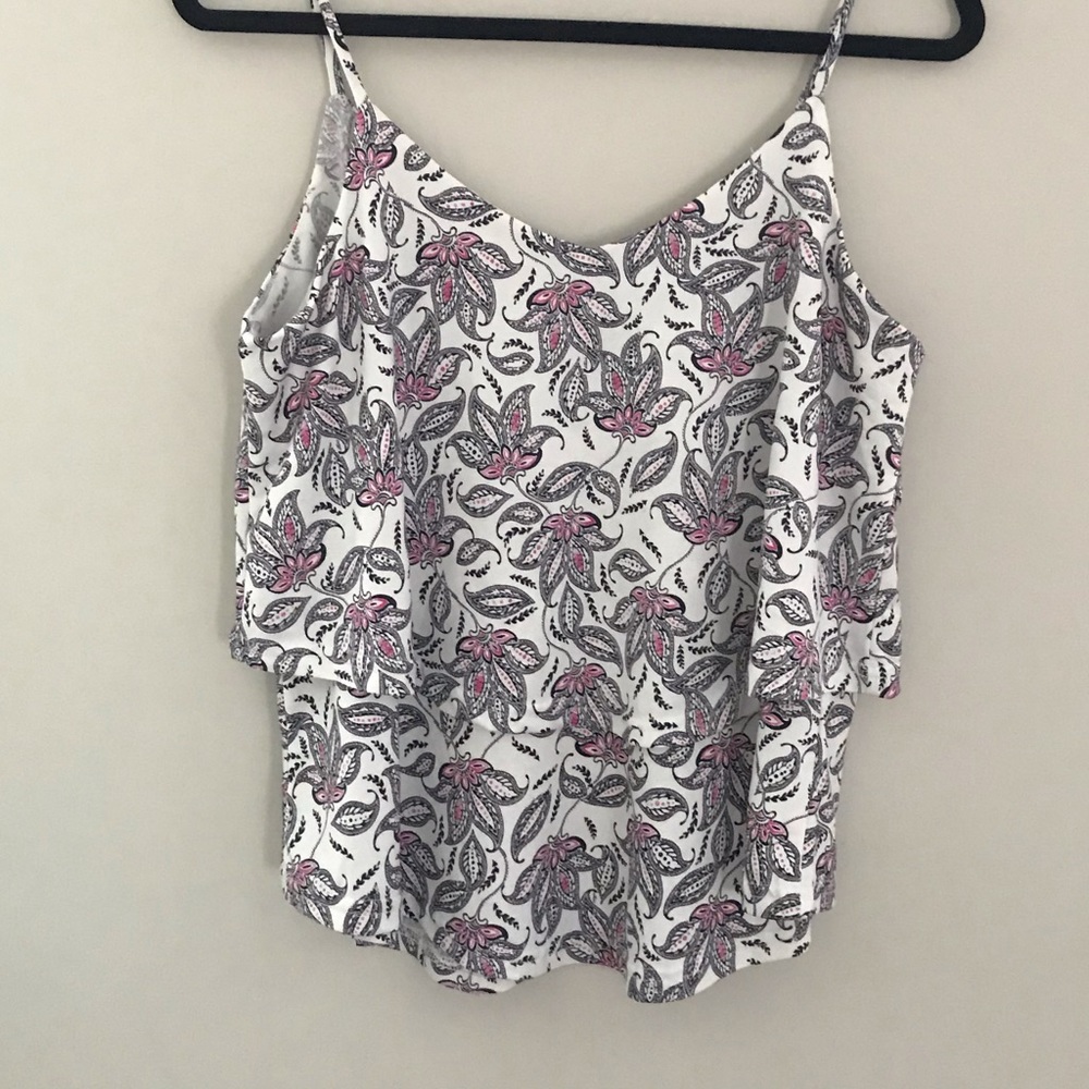 Women’s Black and Pink Flowy Tank Size Small
